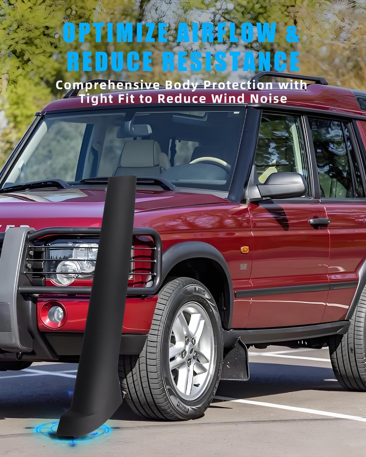 Windshield A-Pillar Trim Molding for Land Rover Discovery 2 1999-2004, Front Driver & Passenger Side Windshield Post Trim A Pillar Molding, Replaces DCB500060PMA (Right), DCB500070PMA (Left)
