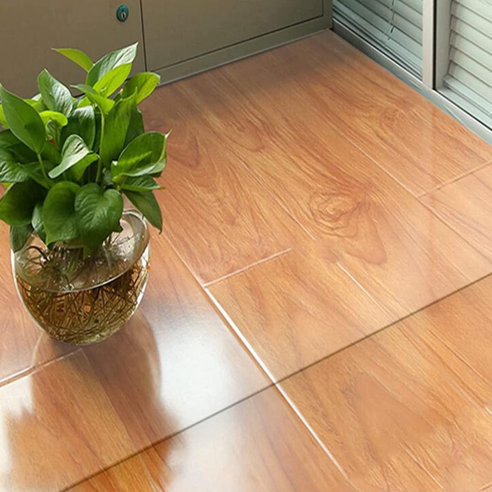 Protector de suelo antideslizante transparente, resistente a arañazos y desgaste, vinilo 100% impermeable, tamaños personalizables (60-140 cm), ideal para alfombras y muebles de interior.