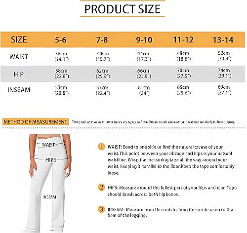 Miniatura 6 de Ystardream Leggings acampanados para niñas con levantamiento de glúteos, pantalones de pierna ancha para niños