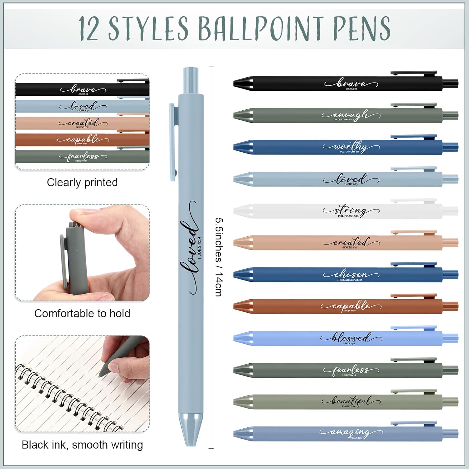 Kosiz 12 Sets Christian Gifts Bulk Inspirational Prayer Journals with Pens A6 Spiral Bible Notebook Religious Valentines Gift for Women Men Church Members Bible Study Groups (Boho Color) - Image 3