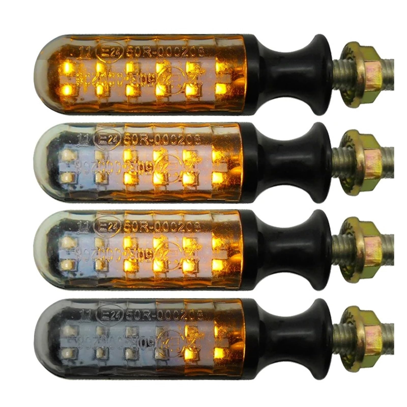 Indicatori Di Direzione A LED Per Moto E24 Lampeggiante Acqua Corrente Relè Incorporato Automatici A 12 indicatori moto(4pcs)