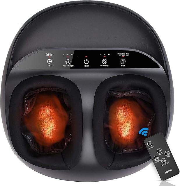 RENPHO Foot Massager with Heat, Foot Massage Machine Shiatsu, Deep Kneading, Air Compression for Relieve Pains from Plantar Fasciitis and Tired Feet, Remote Control