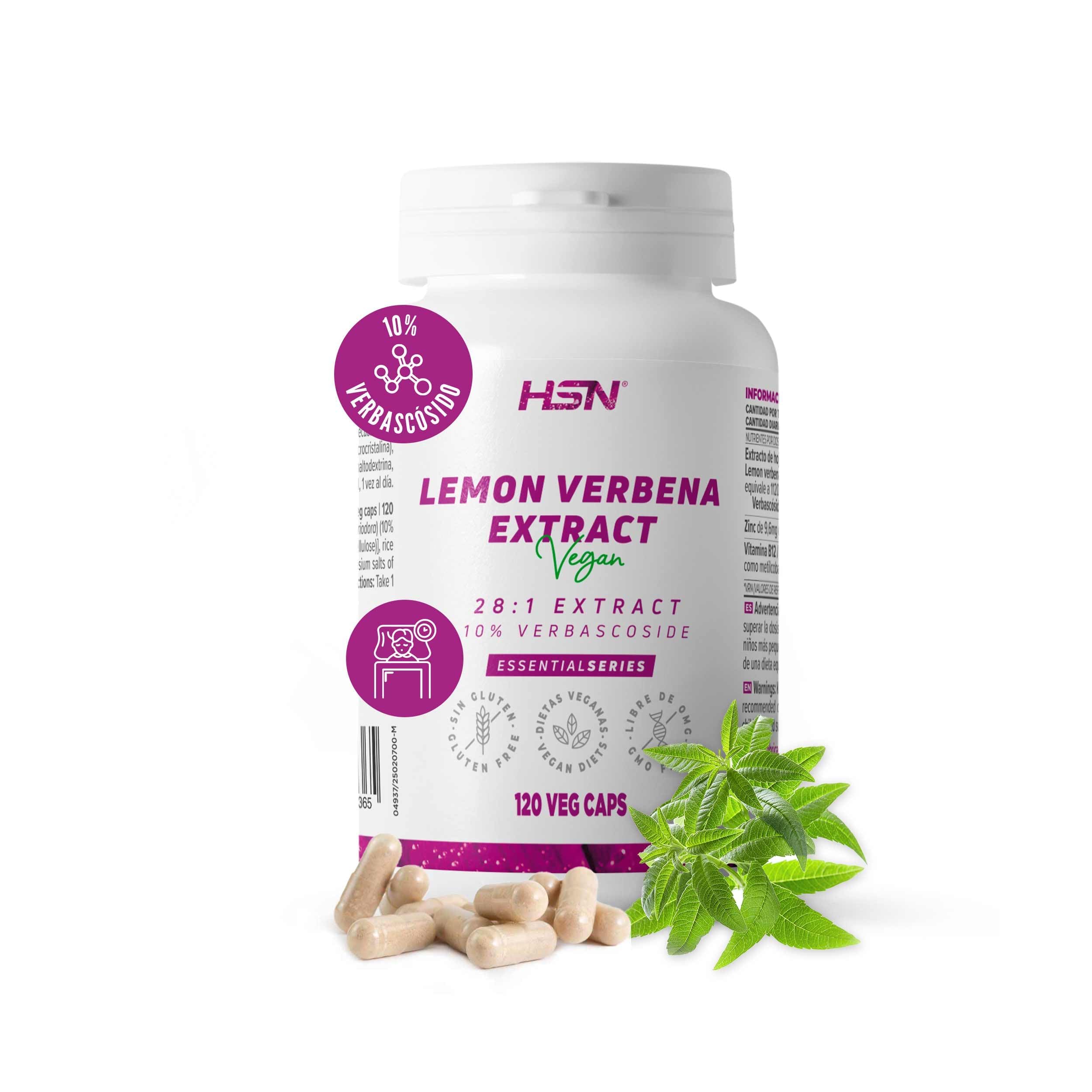 HSN Zitronenverbenen-Extrakt 400 mg (10% Verbascosid) | 120 pflanzliche Kapseln | 28:1-Extrakt aus Lippia-citriodora-Blättern | Ohne GVO, vegan, glutenfrei