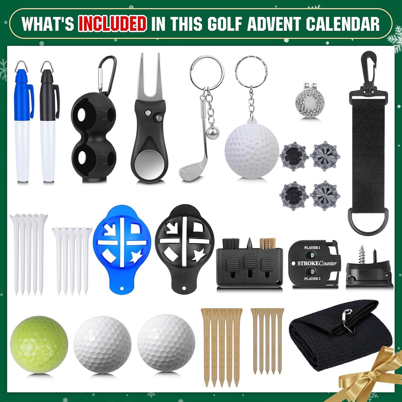 Adventskalender Countdown Golf-Zubehörset Bestehend Aus 24 Einzelnen Boxen
