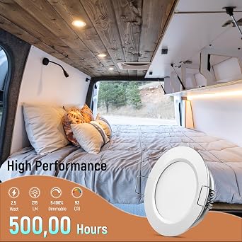 8 Pack 12 Volt LED Puck Light and 12V Dimmer Switch Bundle