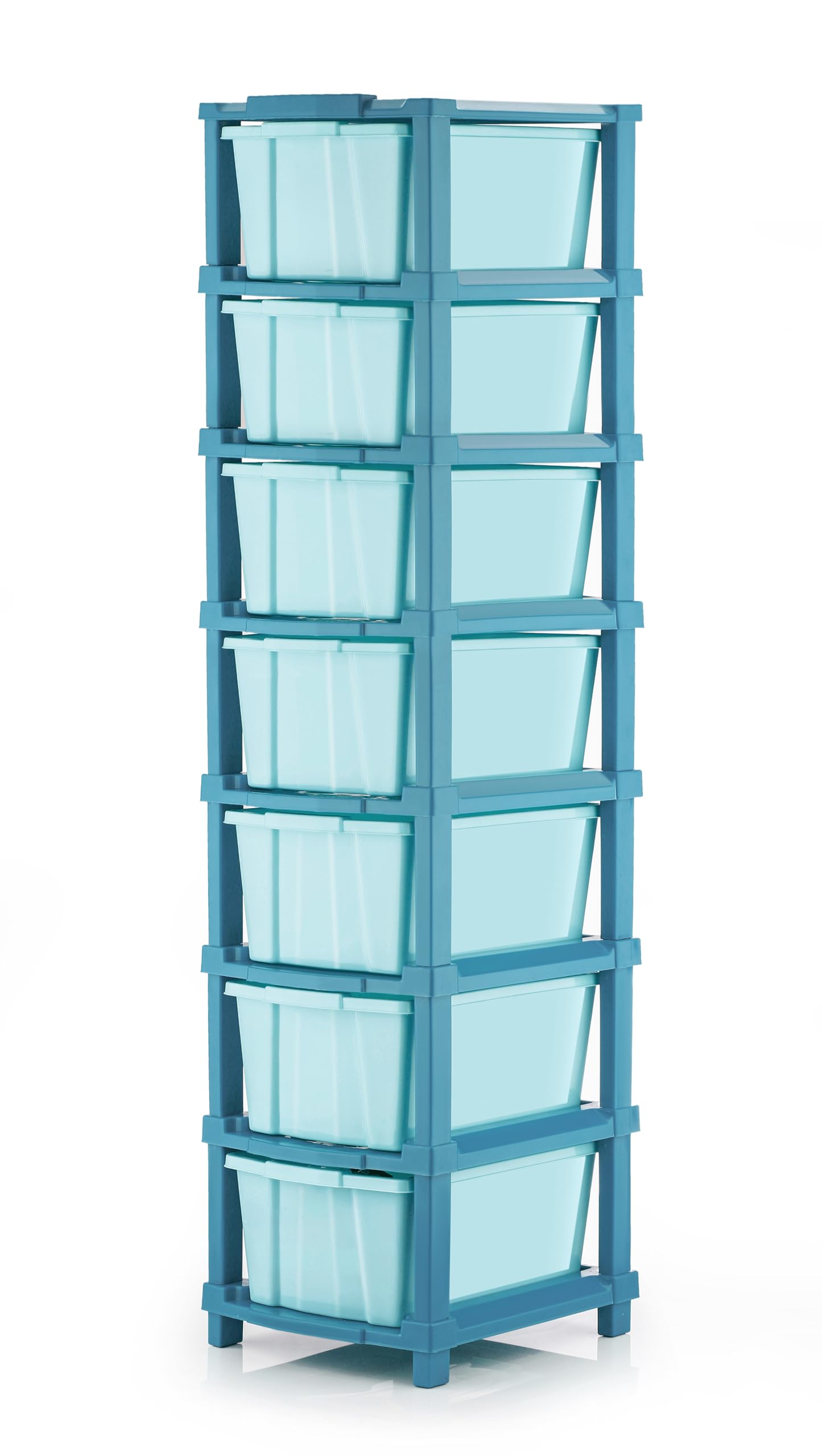 AZZOTE Plastic Drawer Organizer Self Standard Rectangular Multi Purpose Modular Drawer System Large Chest of Drawer Organizer for Home Office,Product Dimension When assembeled(7 Layer, Blue) (B0CKWH4M41) Amazon Price History, Amazon Price Tracker