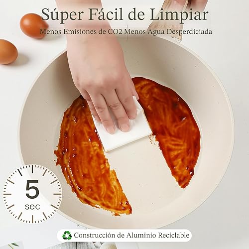 Miniatura 6 de Juego de 16 piezas de ollas y sartenes antiadherentes, juego de utensilios de cocina antiadherentes con juego de cocina