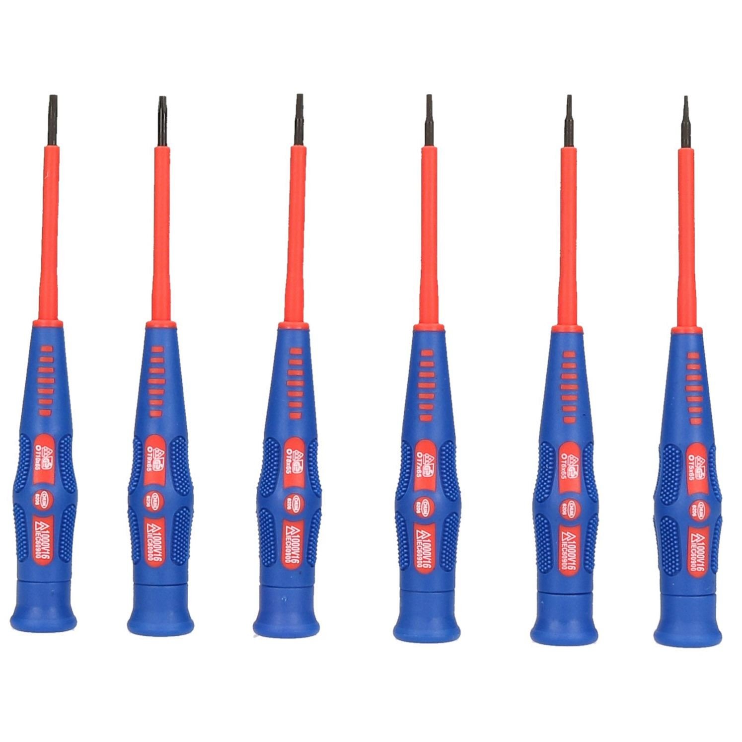 Electricians VDE Precision Tamper Torx Star Screwdriver Set T5 – T10 6pc Kit