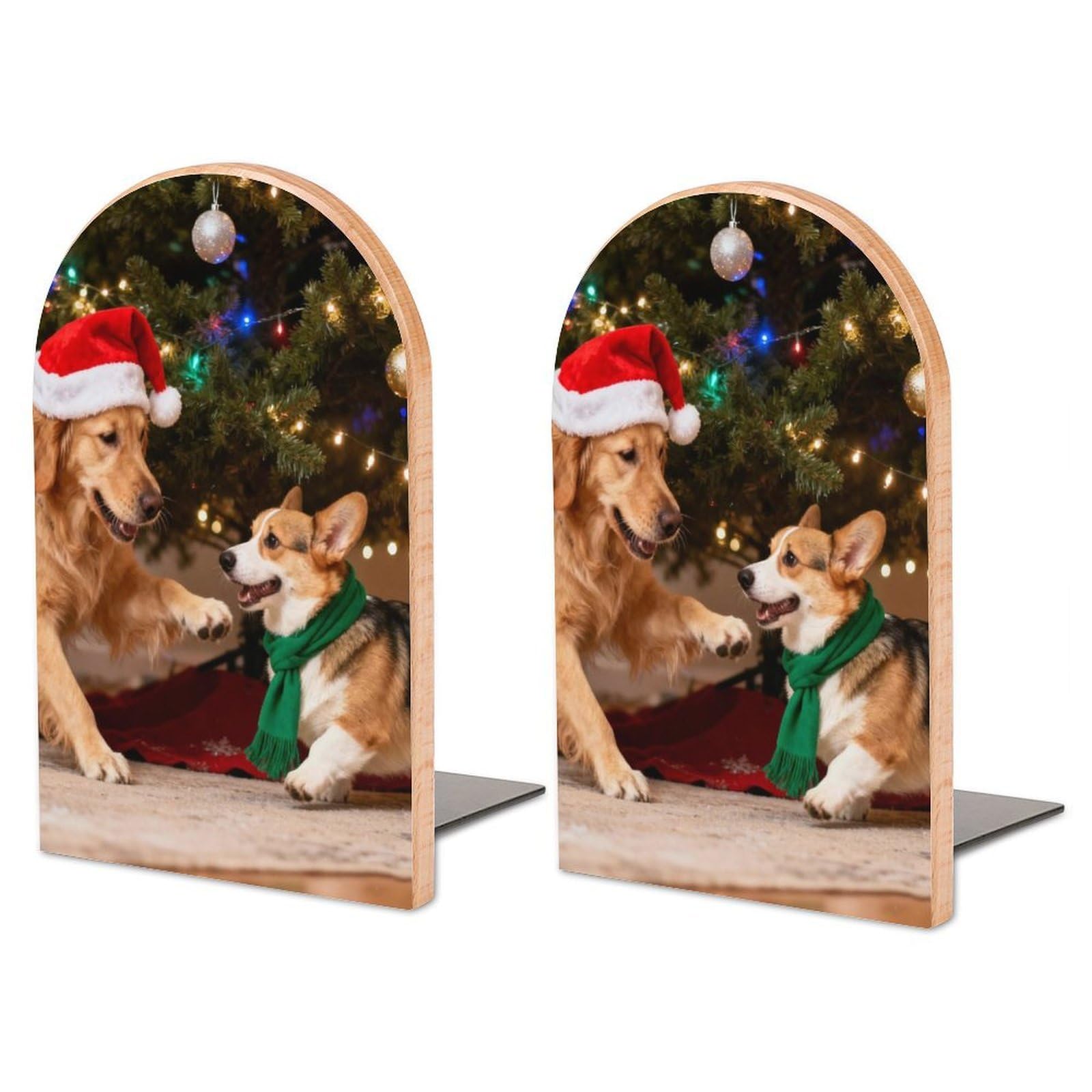 Serre-livres de Noël en bois ajustable pour les grands lecteurs