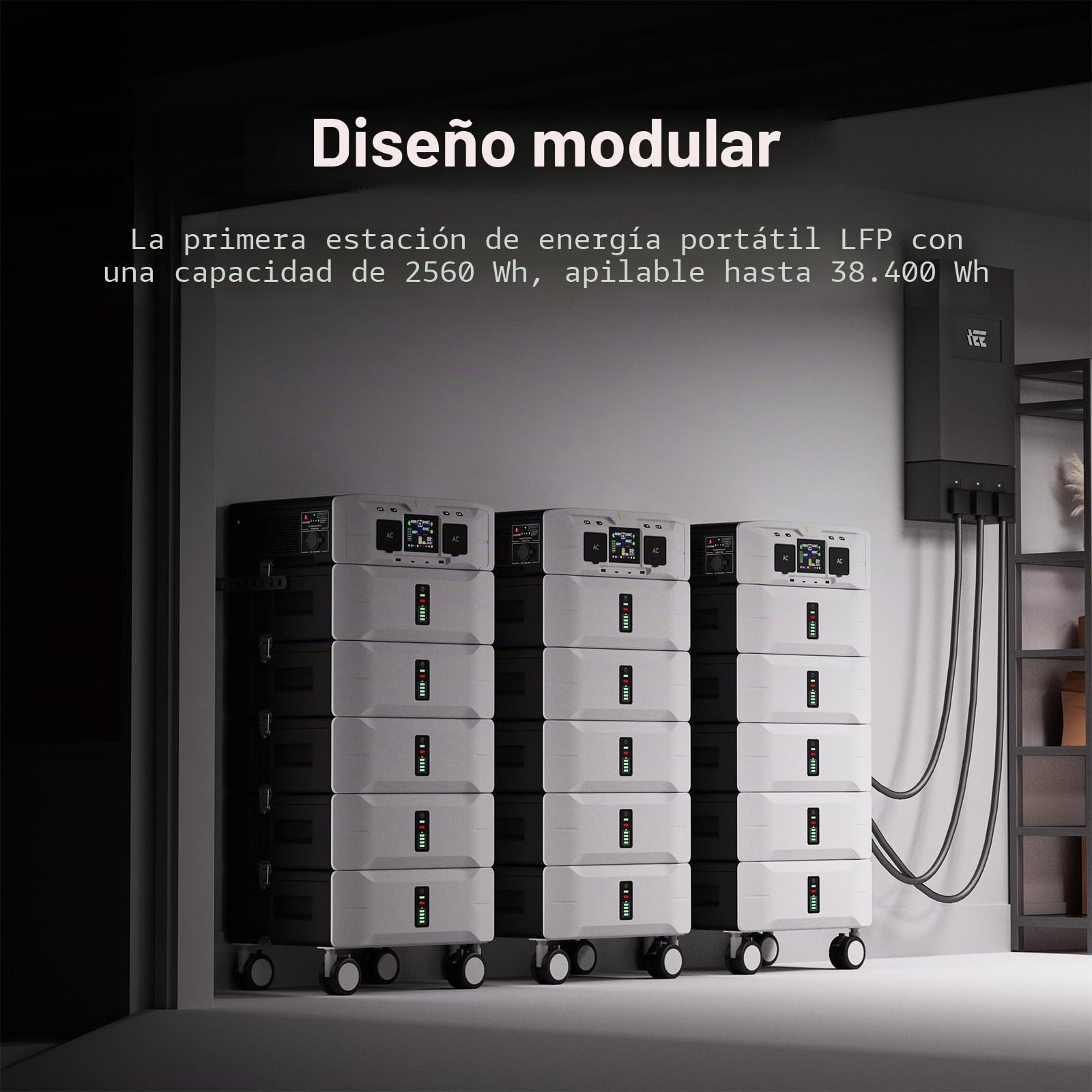 IEE 10.24kWh Estación de Energía Portátil SE5000, 5000W Generador Solar, Ampliable Hasta 10 kWh, App, 11 Puertos, Batería LiFePO4, Power Station para Camping, Caravana y Emergencias