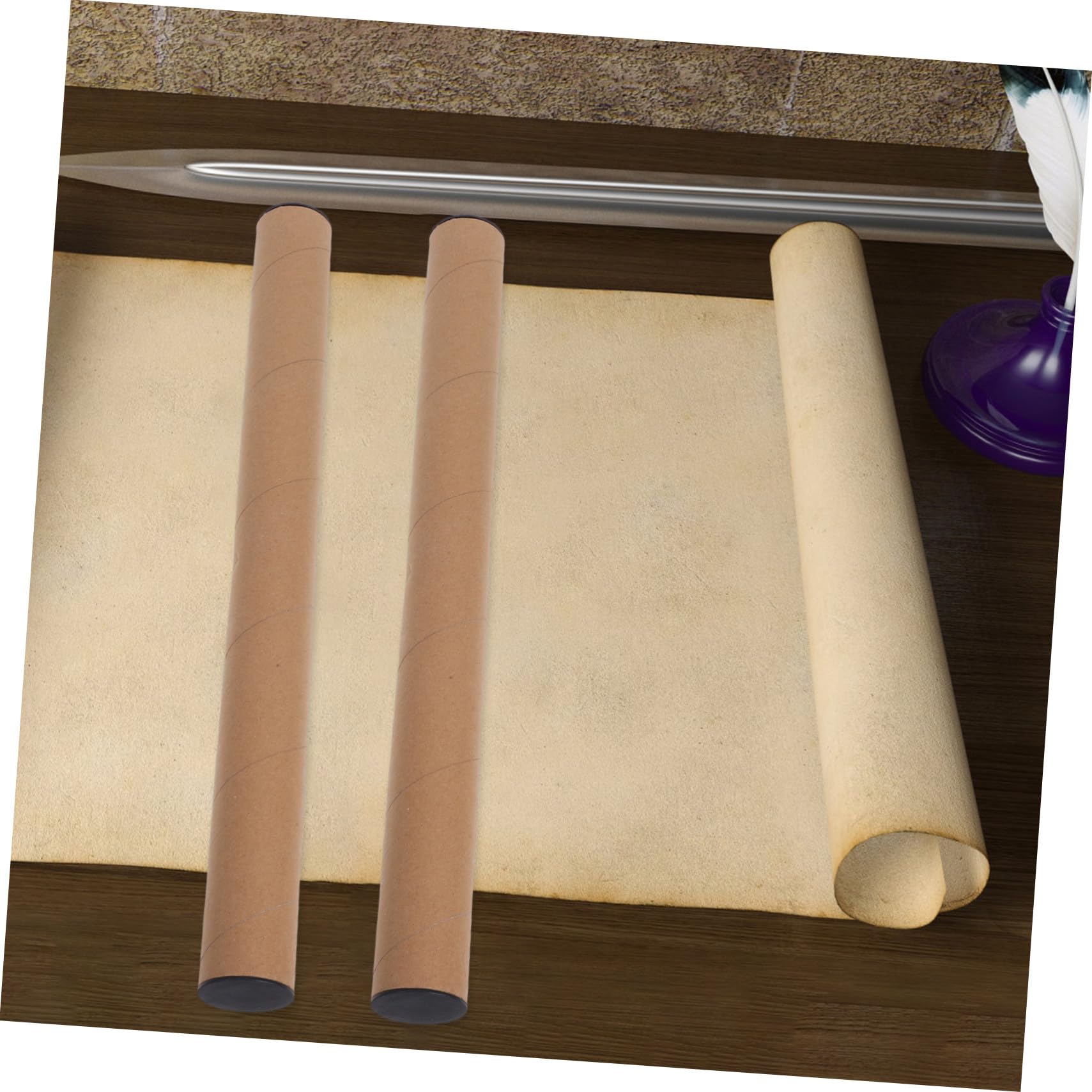 Cabilock 10pièces Tubes Expédition Carton Kraft avec Bouchons pour Envoi de Plans et Œuvres Art