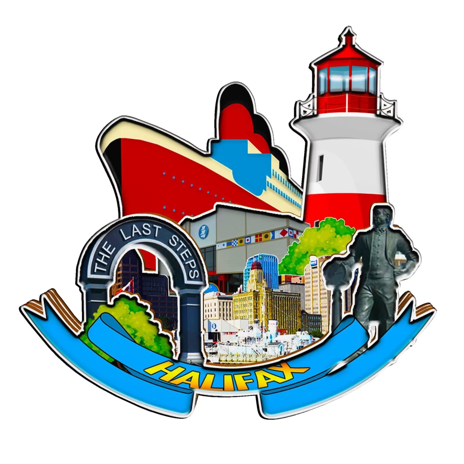 Halifax Canada Magnet Fridge Magnet Wooden 3D Landmarks Travel