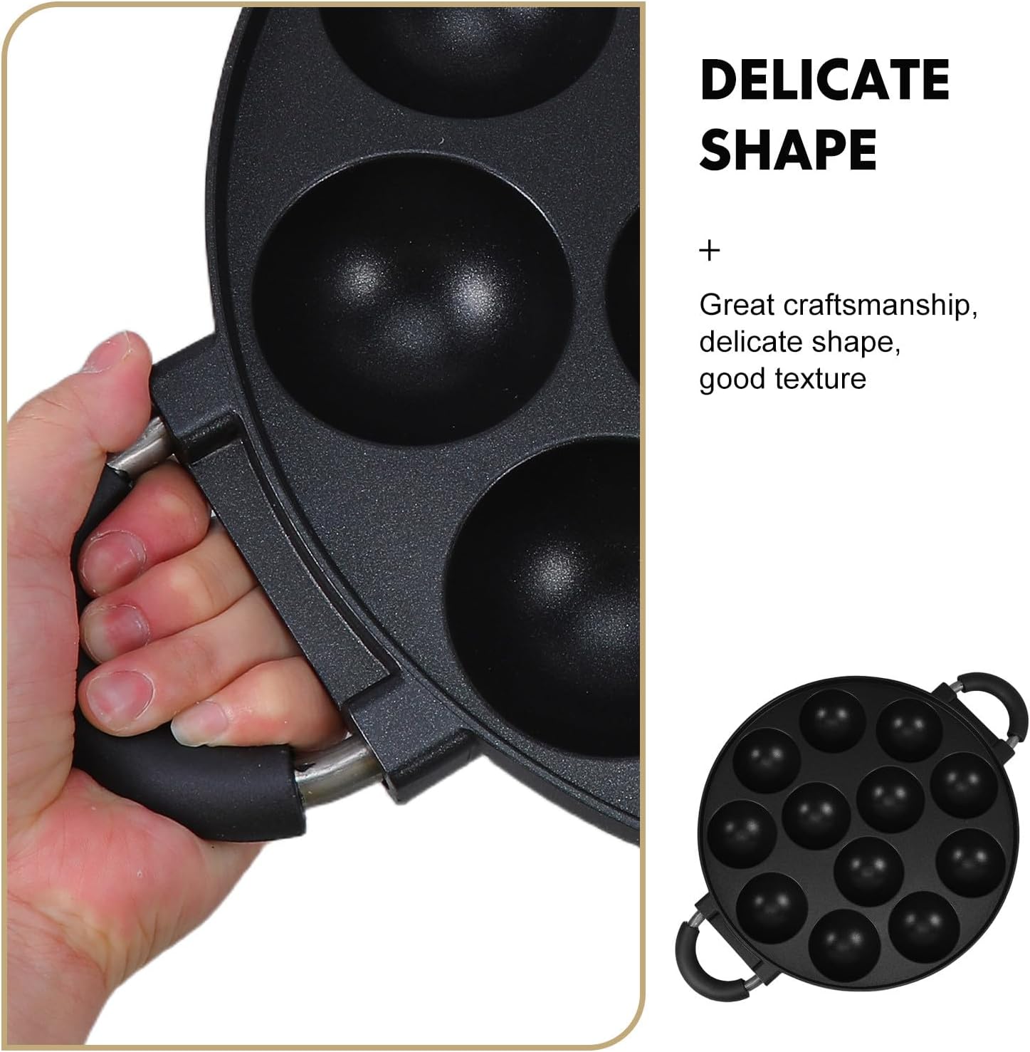 BETOOKY Takoyaki Plate: Octopus Meatballs Frying Pan 12 Grid Cooking Pan - Non Stick Round escargot Plate Octopus Ball Maker for Home & Commercial Use
