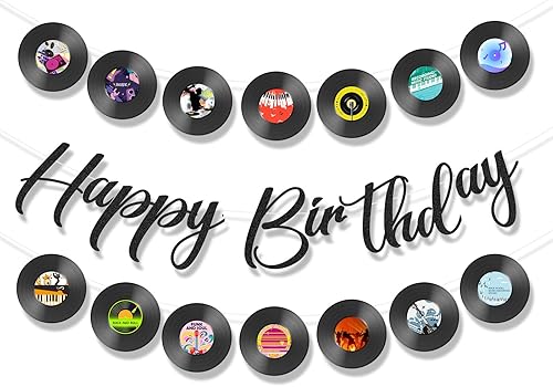 3 pancartas de vinilo retro de los años 70, decoración personalizada para cumpleaños de los años 50, 70, 90, cumpleaños, rock, DJ, fiesta, baby