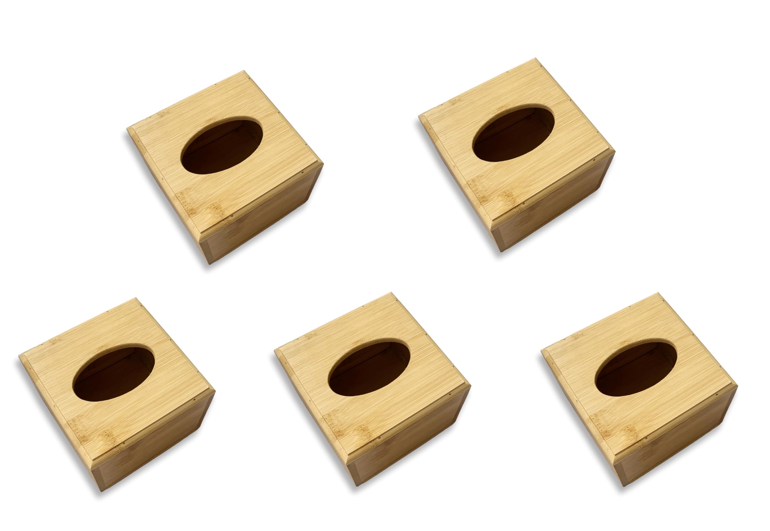 Tissue Box Multipack Tissue Holder Cube Small Wooden Tissue Cover Bamboo Wooden Tissue Dispenser Box Small Tissue Cover Bottom Open (5)