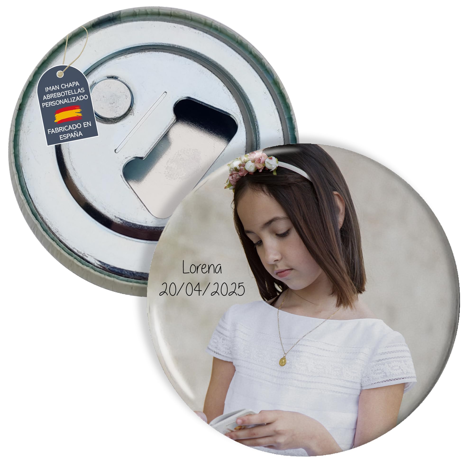 Chapas Personalizadas con Abrebotellas y Foto Iman Nevera 5 Unidades