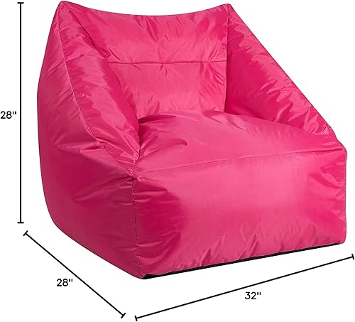 Miniatura 3 de Urban Shop Puf de lona estructurada, color rosa, grande