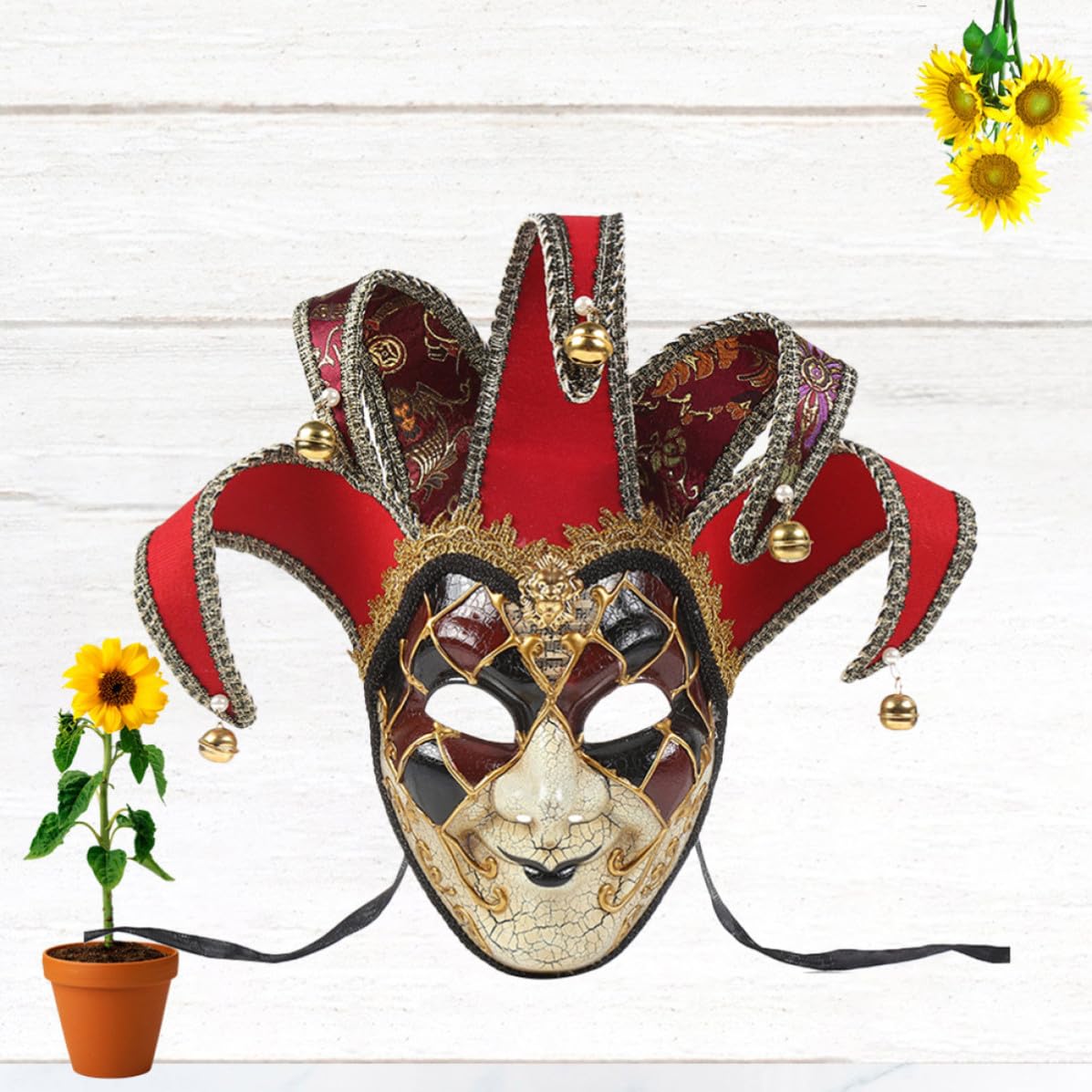 Máscara Veneciana de Cara Completa para Cosplay Diseño Vintage, Material Plástico y Tela, Cómoda de Usar para Representaciones y Exhibiciones