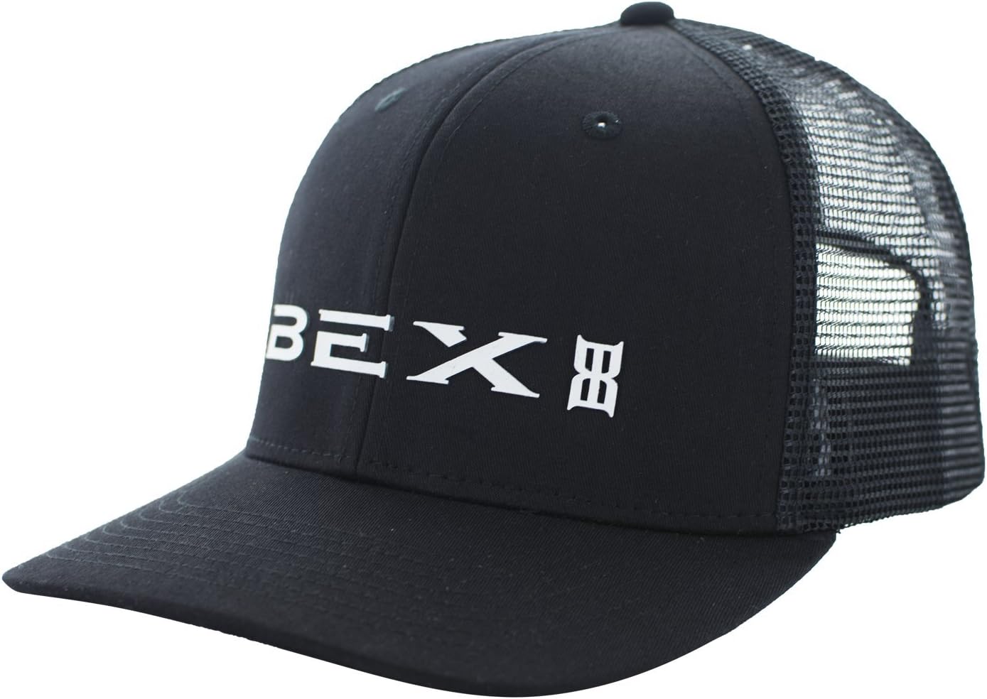 BEX OG Cap Men's Premium Trucker Hat - 6 Panel Cotton Twill Snapback with TPU Logo, Polyester Mesh Back, Buckram Structured Crown, Adjustable Fit