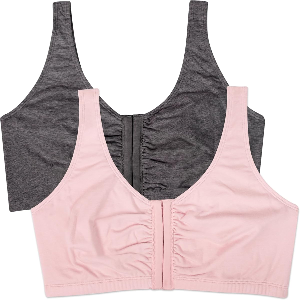 Fruit of the Loom Sujetador deportivo con cierre frontal para mujer