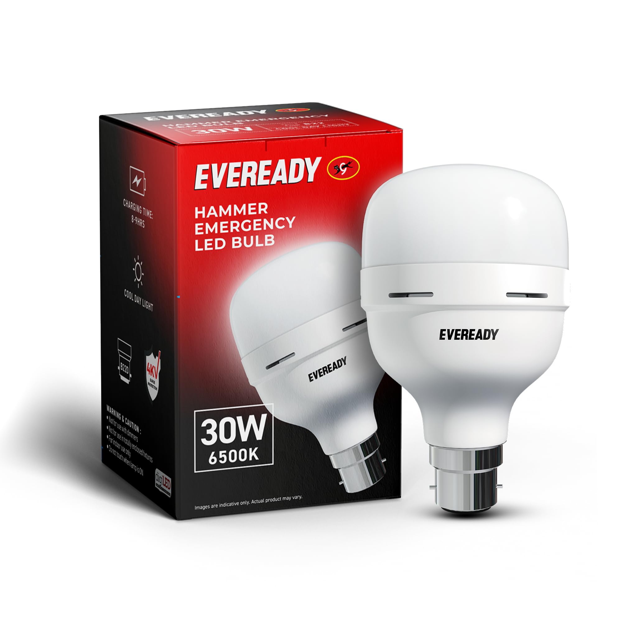 Eveready 30W Emergency Inverter LED Bulb, Cool Day Light (6500K), Rechargeable Bulb with 3 Hours Backup, Ideal for Powercuts, Energy Efficient, B22 Base, Pack of 1-picture-12