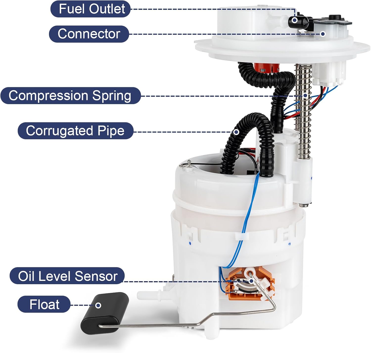 Electric Fuel Pump Module Assembly Compatible with Hyundai Santa Fe 2007 2008 2009 V6 2.7L 3.3L GL GLS Limited SE Replace 31110-0W000 E8821M P76603M VANBOL0002 with Pressure Sensor - Image 3
