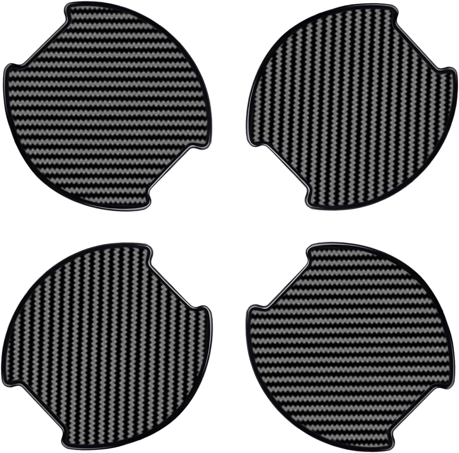 TPU Carbon Fiber Like Car Door Handle Cup Protective Sticker Auto Door Paint Guard Car Door Cup Scratch Protection Films Universal Door Handle Cups Protective Pad (L-4PCS)