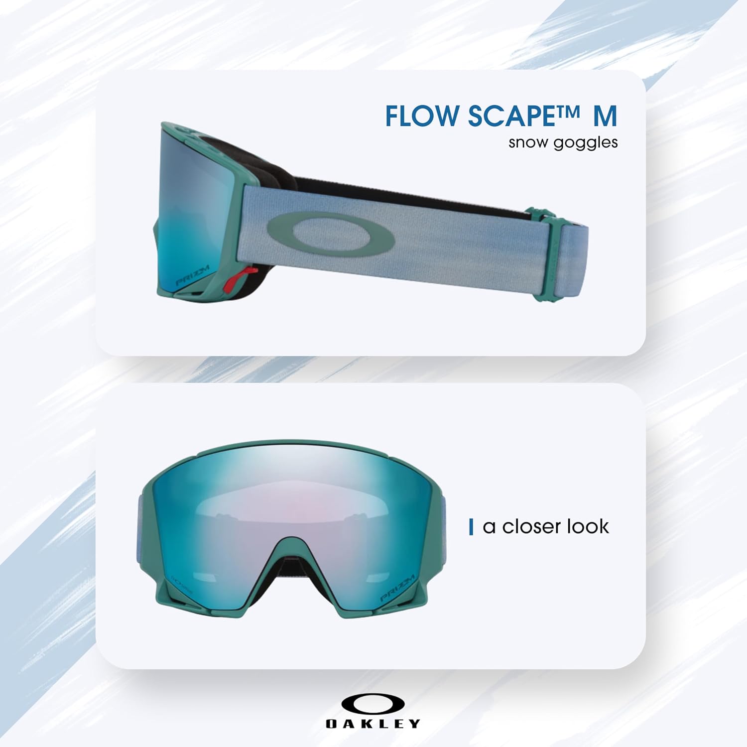 Oakley Flow Scape M/L Ski Goggles For Men For Women OO7145, OO7147 + BUNDLE with ACCESSORY EYEWEAR KIT