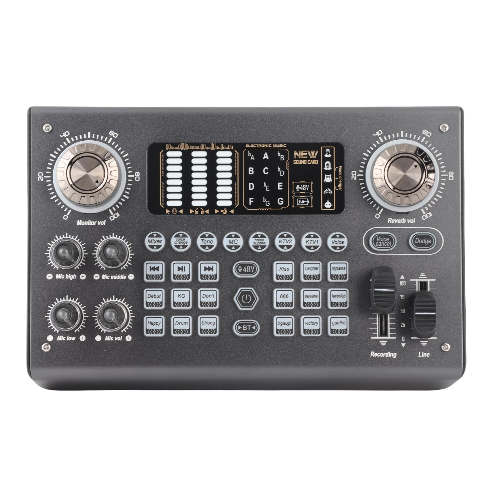 Domary Scheda Interfaccia USB, Mixer Live Streaming DSP Dual Core con Alimentazione a 48 V e per la Registrazione