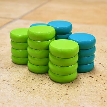 Summer Crokinole Disc Party Pack (78 Discs) (Add a Pouch, Large Discs - 1 1/4 Inch Diameter (3.2cm))