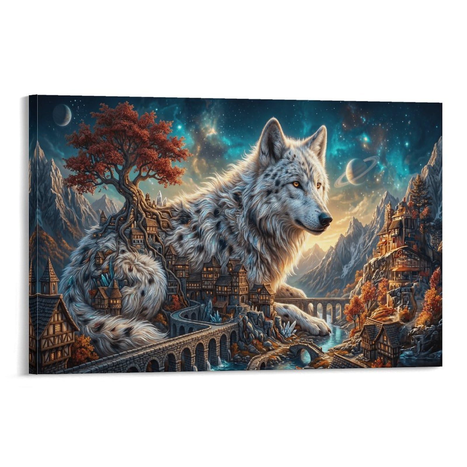 XPASHIQWC Wolf Poster Artwork Mountain Valley Giclee Canvas Prints Modern Canvas Wall Art Picture Wall Hanging for Bedroom Living Room Decor 20x30inch(50x75cm)