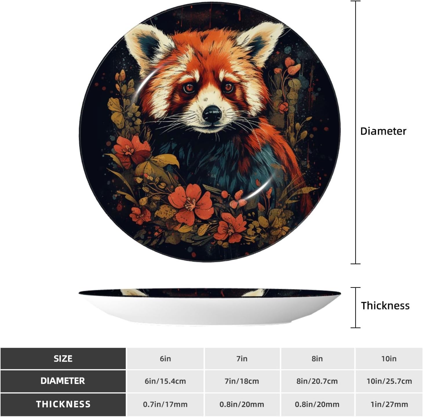 Decorative Plate Art Crafts Bone China Decorative Plate with Display Rack Souvenir Wall Decor Ceramic Ornaments Dinner Plates Ceramic Decoratives Plates for Home Office 10in