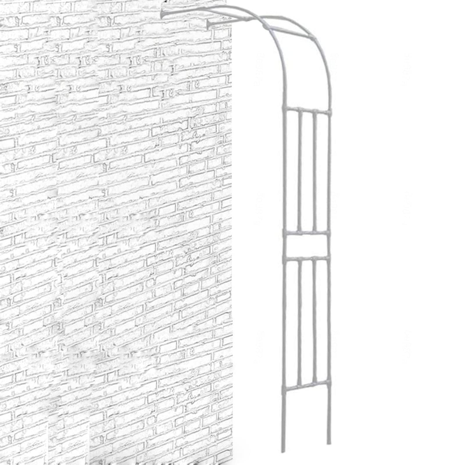 HAMIMI Garden Arches Metal Strong, Half Flower Arch for Climbing Plants, Pergola Garden Trellis for Climbing Plants,White-60X240CM