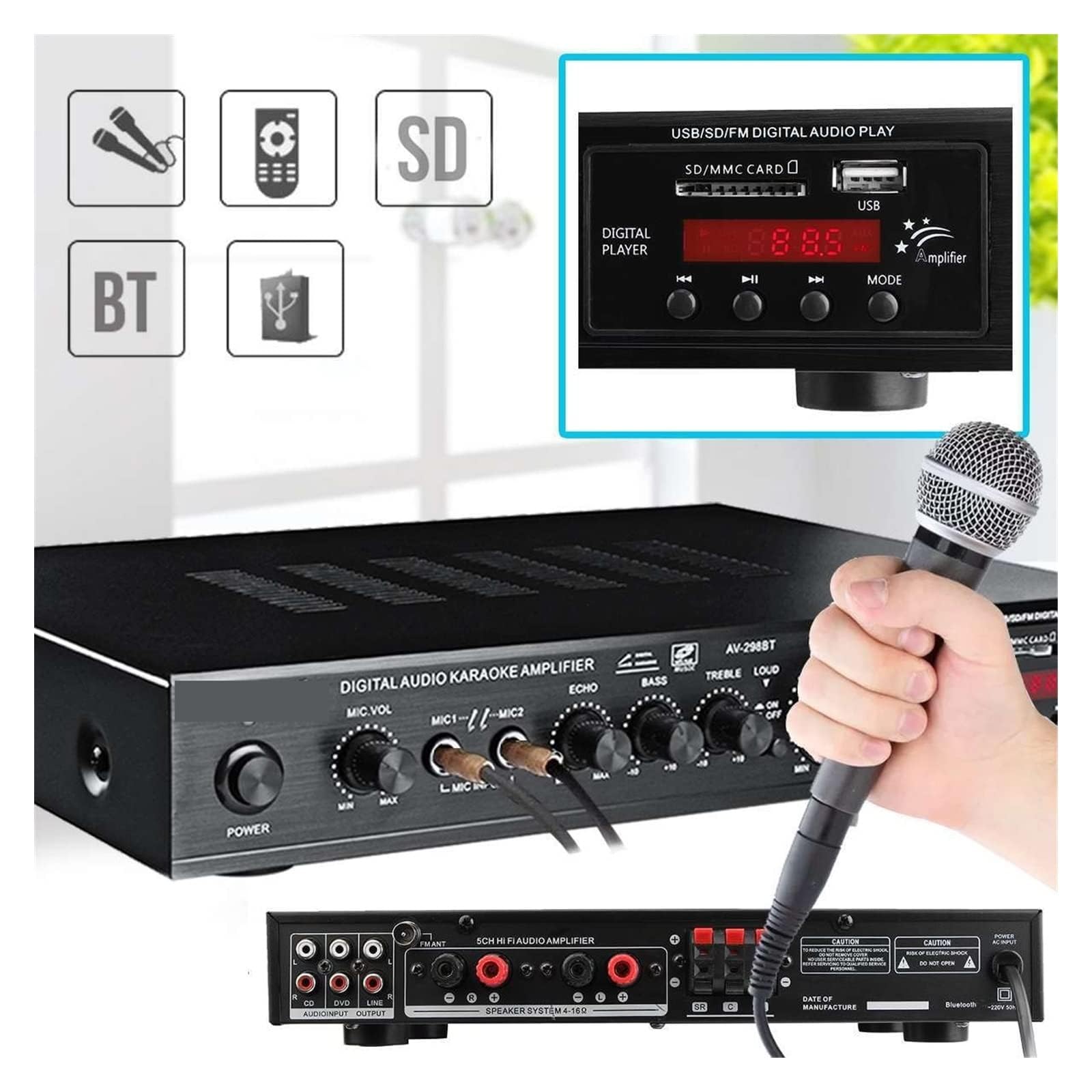 Amazon.co.jp: 5.1アンプサラウンドサウンドアンプ、HIFIサラウンド
