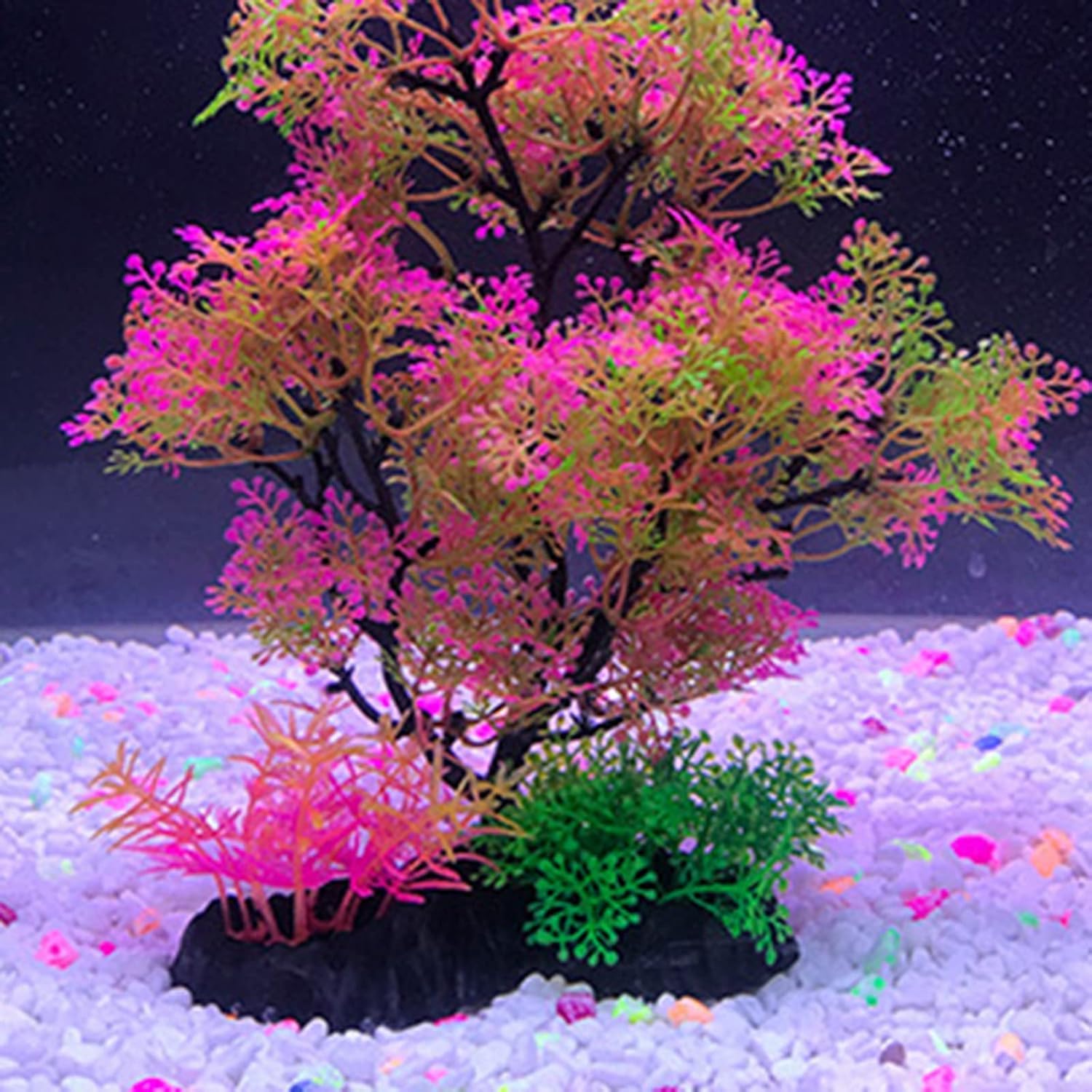 Plante Aquarium Artificielle, Aquarium Decoration Plante, Longue 25 cm Décorations Aquarium, Plantes Hydroponiques de Simulation, avec Base Epaissie pour Aquarium Poissons