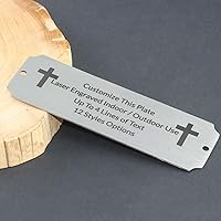 Vista 4 de Placa de identificación de metal grabada personalizada, placa de nombre personalizada, placas de grabado láser personalizadas de metal cepillado