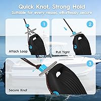 Vista 7 de Defensas de Barco Fáciles de Instalar Parachoques para Atraque Defensa Ideal para Pontón, Lobina, Moto Acuática y Barcos de Pesca