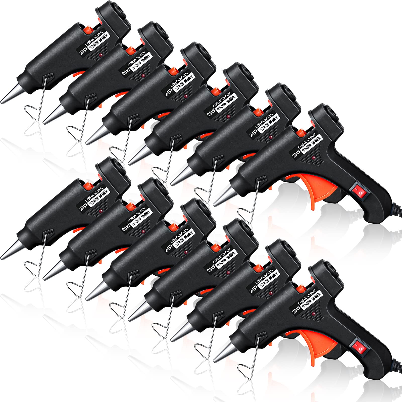 Zhengmy 12 mini pistole per colla a caldo, per lavori artigianali, preriscaldamento rapido e facile da spremere, per scuola, progetti fai da te, lezioni, ufficio, casa, riparazioni rapide (nero)