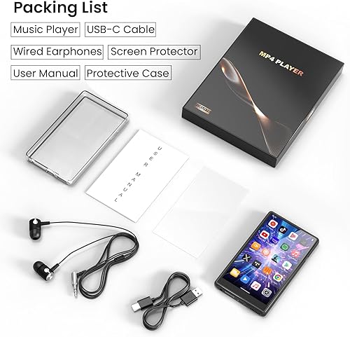 Miniatura 7 de Reproductor MP3 de 96 GB con Bluetooth y WiFi, sonido sin pérdida de alta fidelidad de 5 pulgadas, pantalla táctil de 1080P, reproductor MP4 de