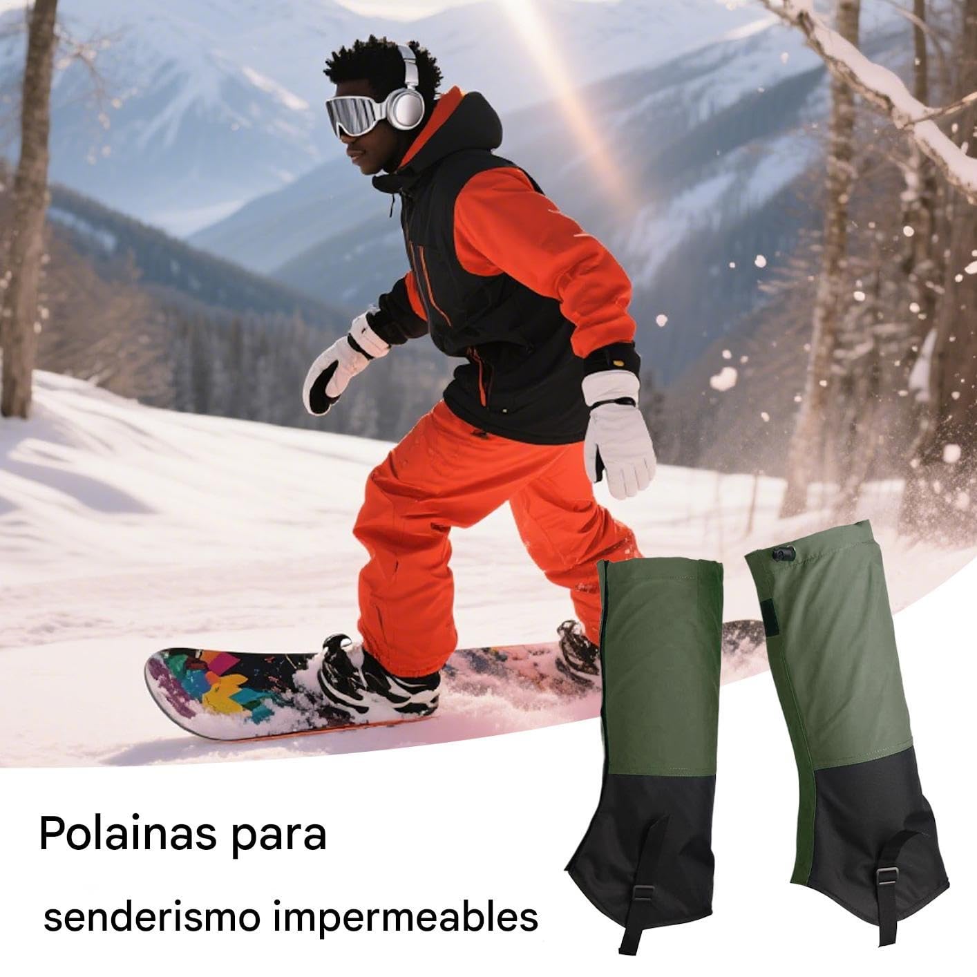 Polainas Antiserpientes | Impermeables para Senderismo y Protección Contra Mordeduras | Protector Portátil Ajustable de Piernas Unisex | Escalada en Nieve, Trekking, Caza Invernal, Vadeo y