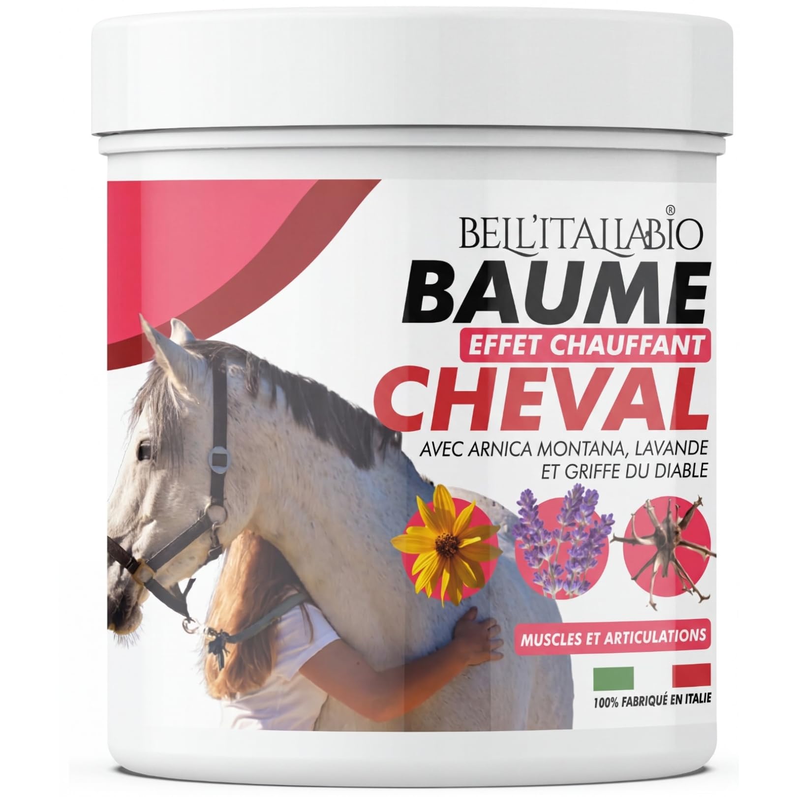 Bell’Italiabio Baume Du Cheval Effet Chauffant 600ml Creme Chauffante Musculaire Sport, Gel Chauffant Musculaire Avec Arnica, Lavande Et Griffe Du Diable Pferdebalsam 100% Made In Italy