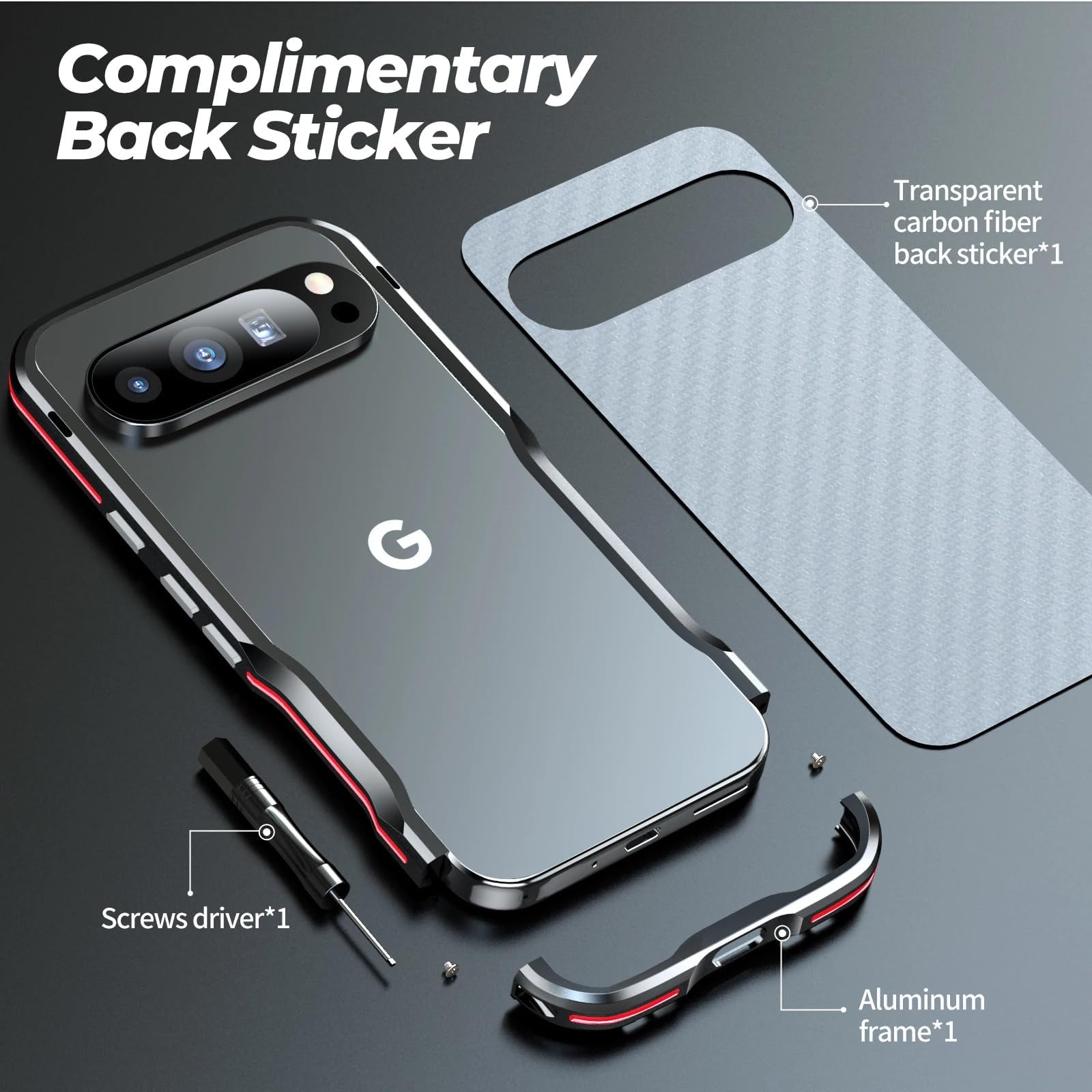 Custodia con cornice in metallo per Google Pixel 11 Pro - Silver