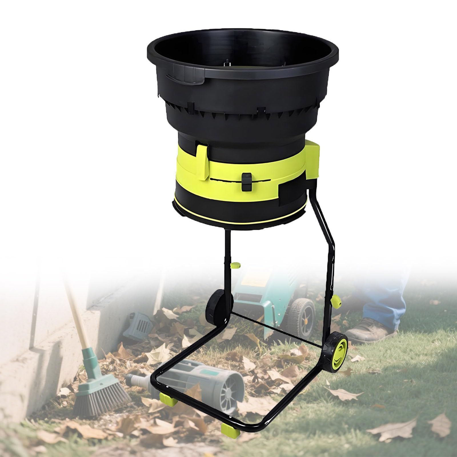 Trituradora de Jardín Eléctrica Trituradora de Ramas Trituradora de Abono de Hojas Y Madera de 2500w Biotrituradora para Desechos de Jardín Hojas Ramas,40M