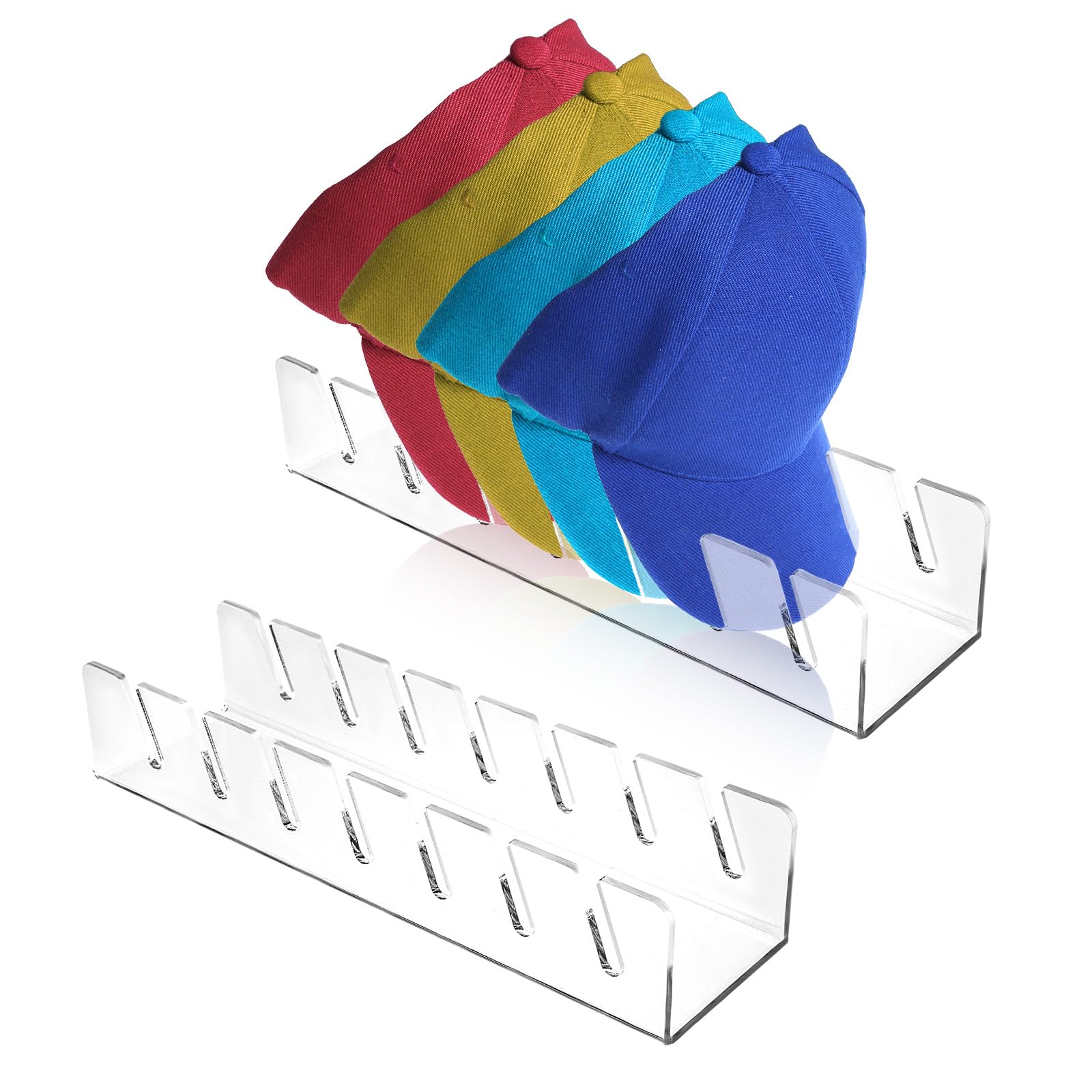 Portacappelli Acrilico Kasanni 2 Pezzi - Organizzatore Per 14 Cappelli Da Baseball Senza Installazione - Foto 4