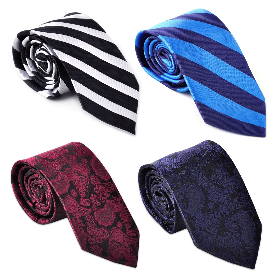 Hombres Paisley Corbata diseño de Rayas Jacquard Corbata Tejido Regalo Set 8