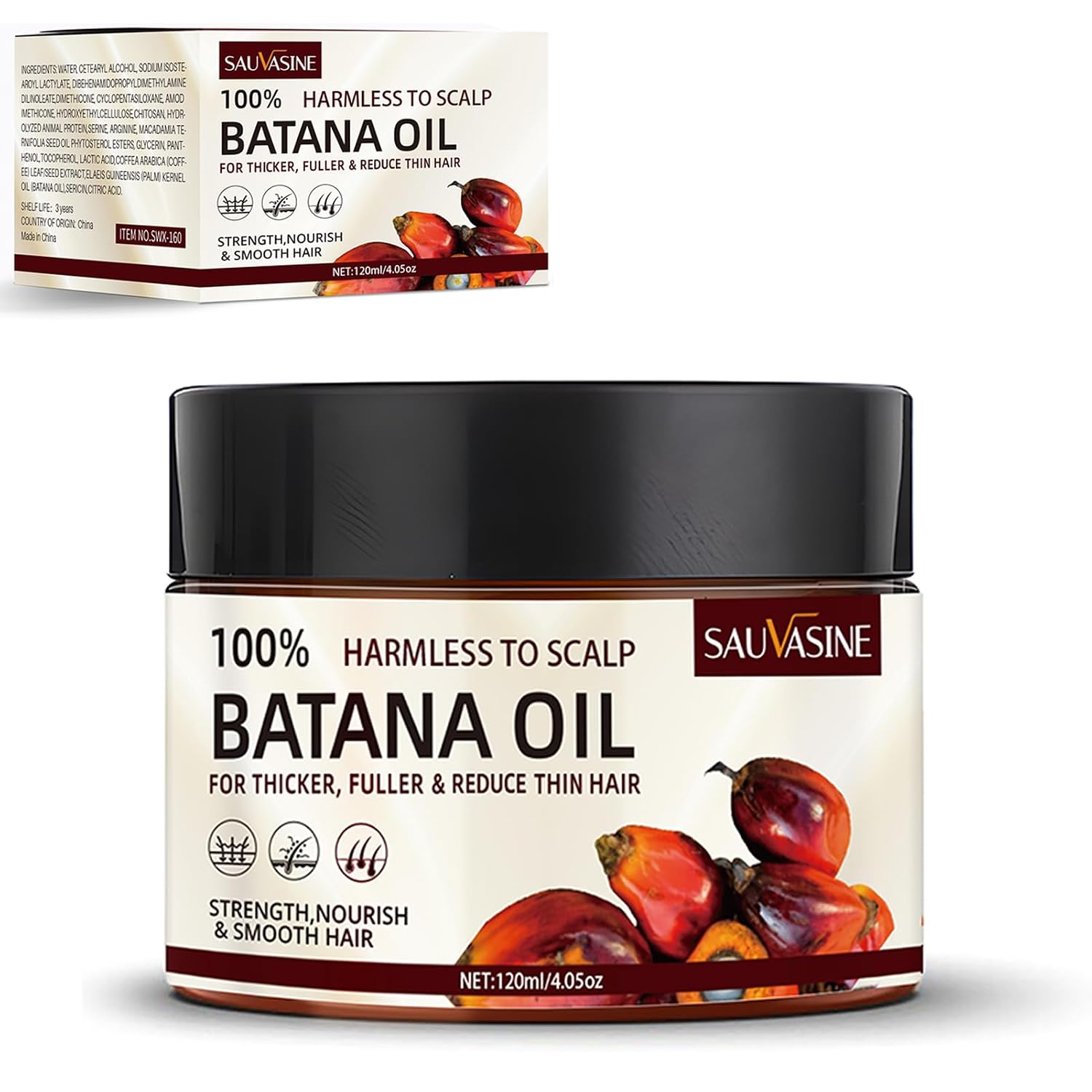 Raw Batana Oil Batana Oil for Hair Growth with Vitamin E |Batana Oil Conditioner Helps Hair Eliminates Split Ends for Men and Women