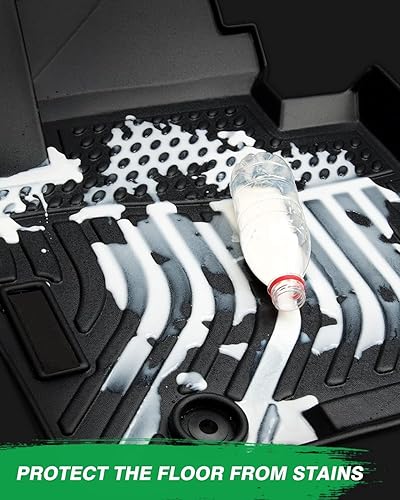 Miniatura 9 de Juego completo de alfombrillas de piso de automóvil, TPE impermeables de goma para automóvil, para modelos Explorer 2020-2023 de 6 asientos,