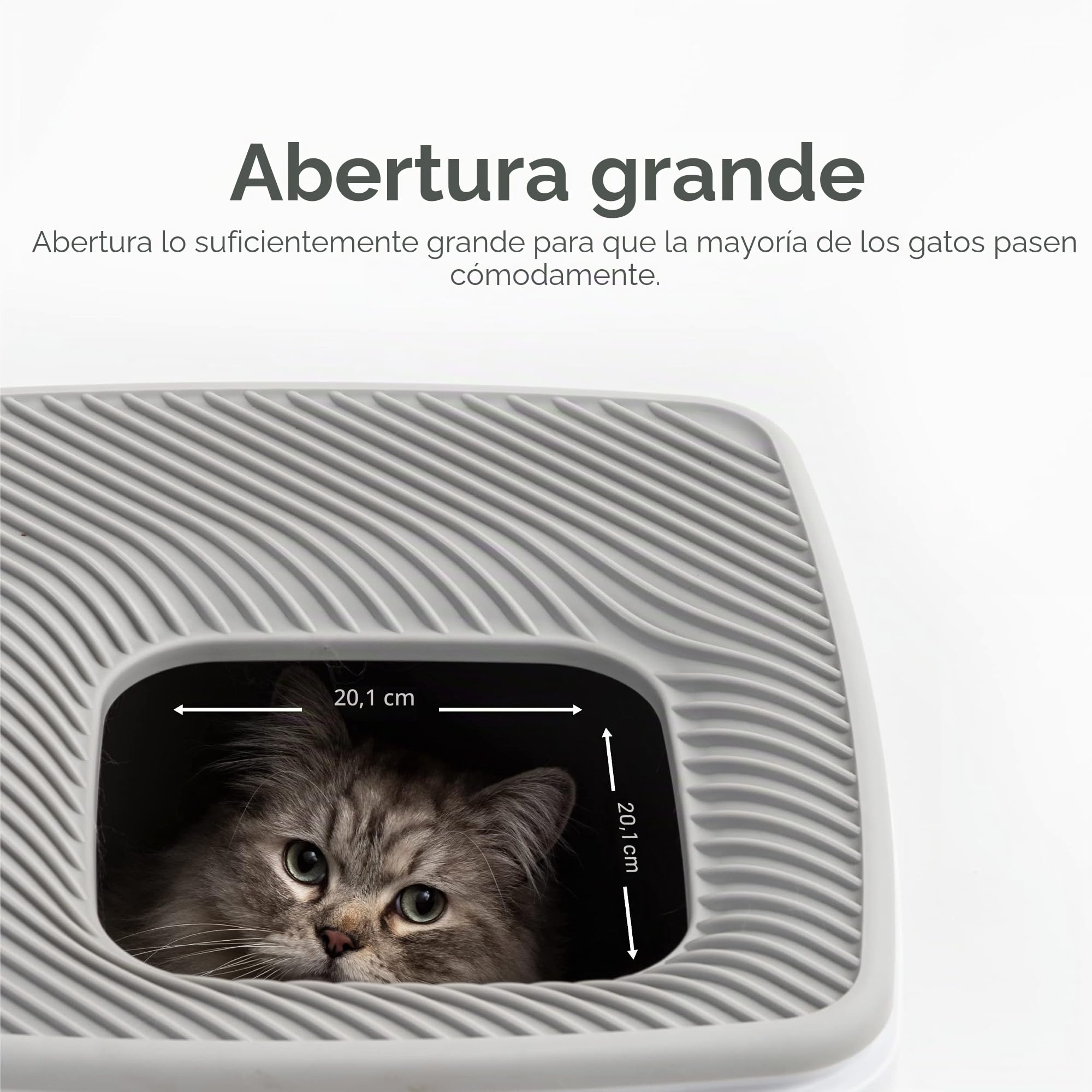 Iris Ohyama Arenero Cerrado para Gatos con Pala, Caja Higiénica con Tapa Extraíble, Antisalpicaduras, Fácil de Limpiar, Sin BPA, Apto para Gatos, Gatitos, Conejos, Blanco - PRCL-SQ