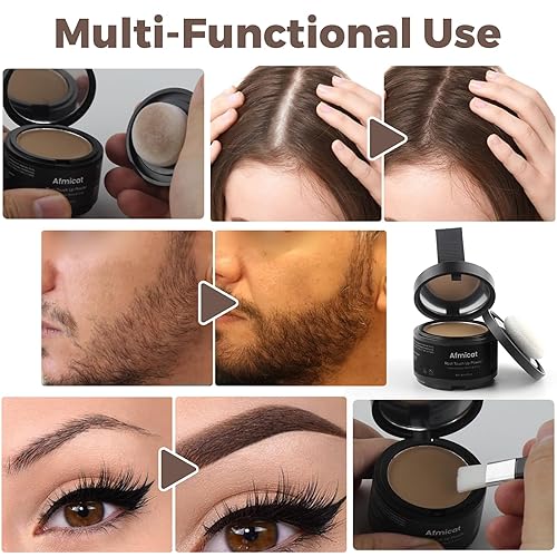Miniatura 3 de Polvo instantáneo de línea de cabello, color de cabello para retoque de raíces para cobertura de canas y adelgazamiento del cabello, cobertura de