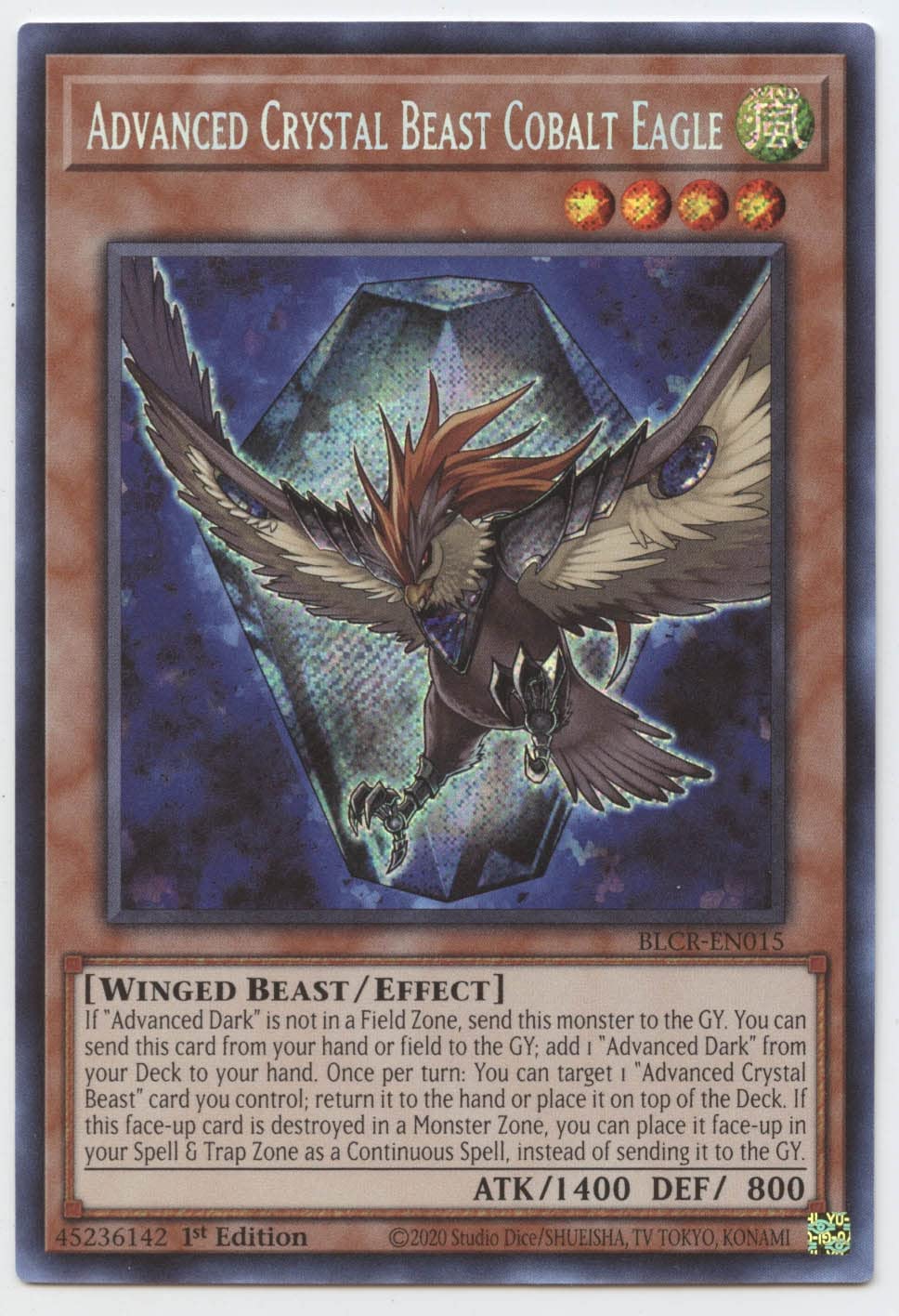 Amazon.com: Advanced Crystal Beast Cobalt Eagle - BLCR-EN015 - Secret Rare 
